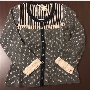 Anthropologie Field and Flower Piano Sweater